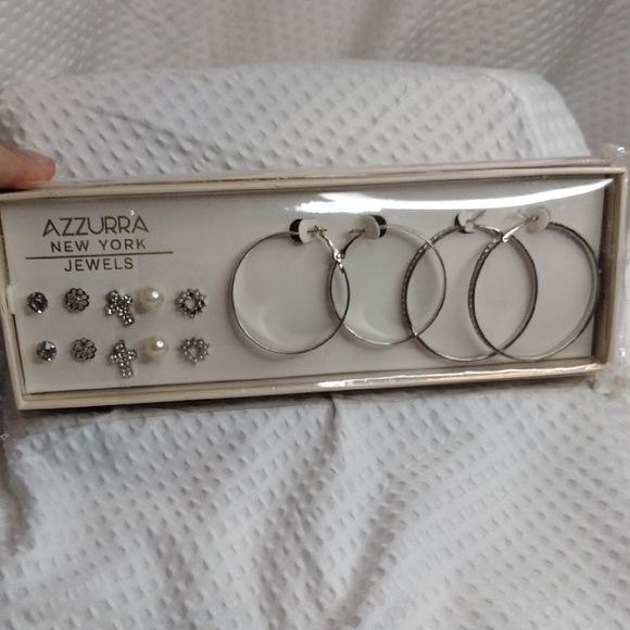 Azzurra New York Jewels Jewelry - Silver Hoop and Stud Earring Set
